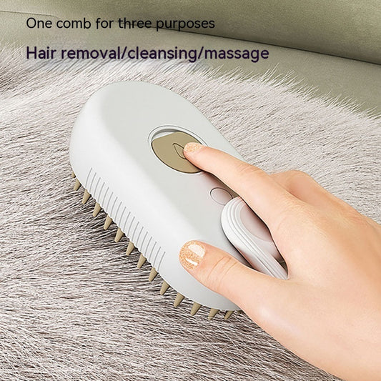 3-in-1 Pet Steam Brush: Massage, Clean & Remove Hair