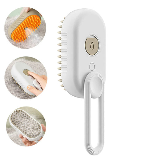 3-in-1 Pet Steam Brush: Massage, Clean & Remove Hair